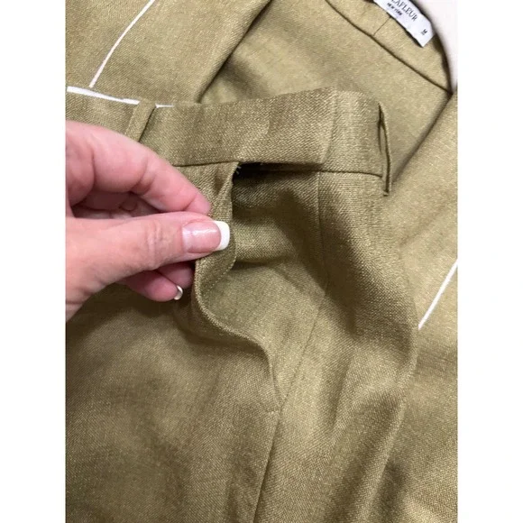 MM La Fleur The Dietrich Green Linen Blend‎ Blazer Pants Suit Set Mix M-8 - Picture 11 of 12